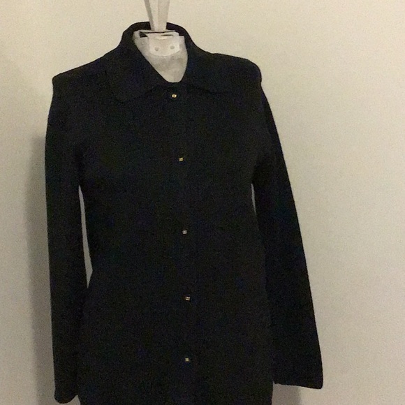 VTG Doncaster Italy Black Knit 2 Pc Suit Size S - Picture 4 of 8